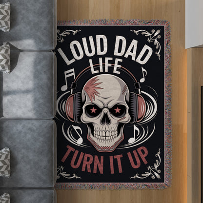 Loud Dad Life Turn It Up Skull Design Rug product