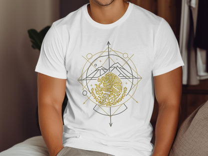 Geometric Eagle Artwork White Casual Wear T-shirt product