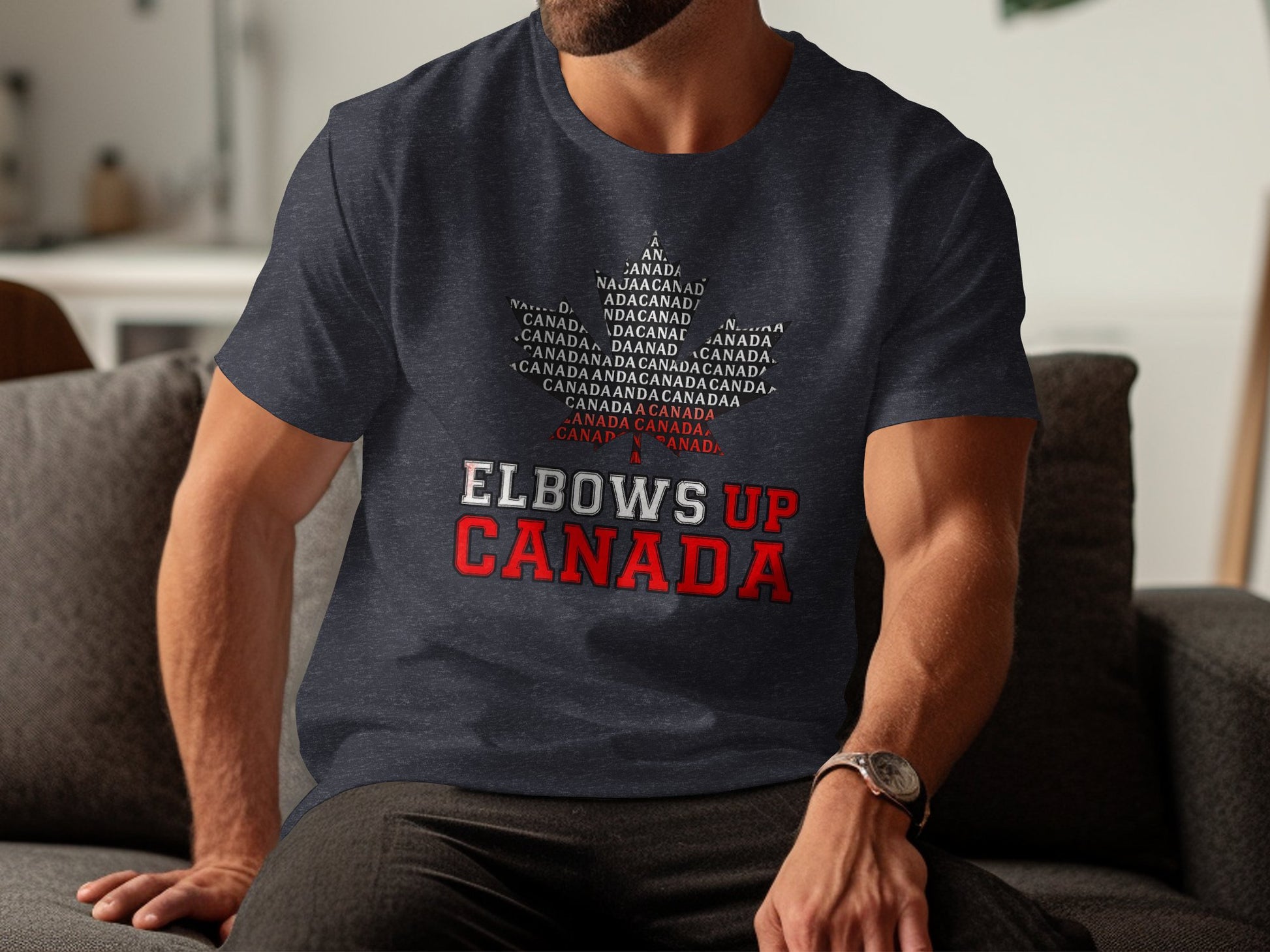Elbows Up Canada Maple Leaf Design T-Shirt product type