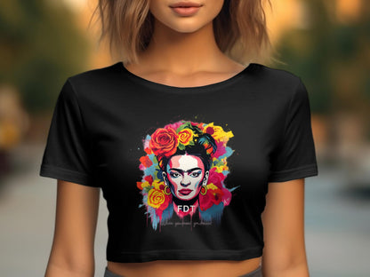 Colorful Artistic Frida Kahlo Graphic Crop Top product type