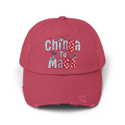 Patriotic Chinga Tu Maga Distressed Hat product