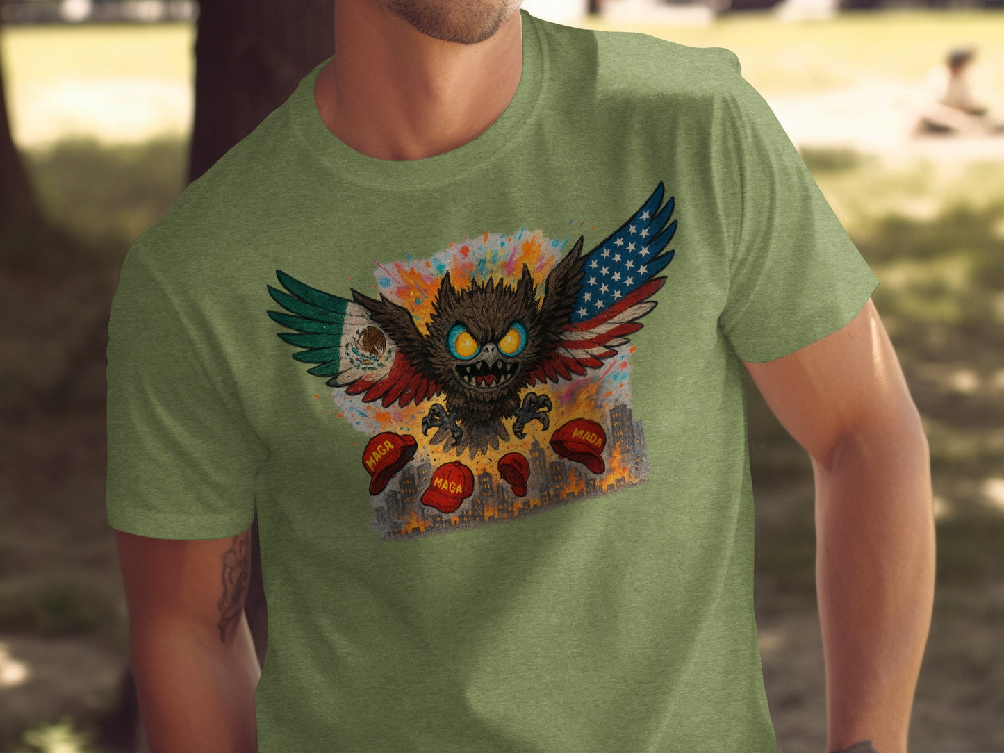 Colorful Cartoon Design Green T-shirt product type
