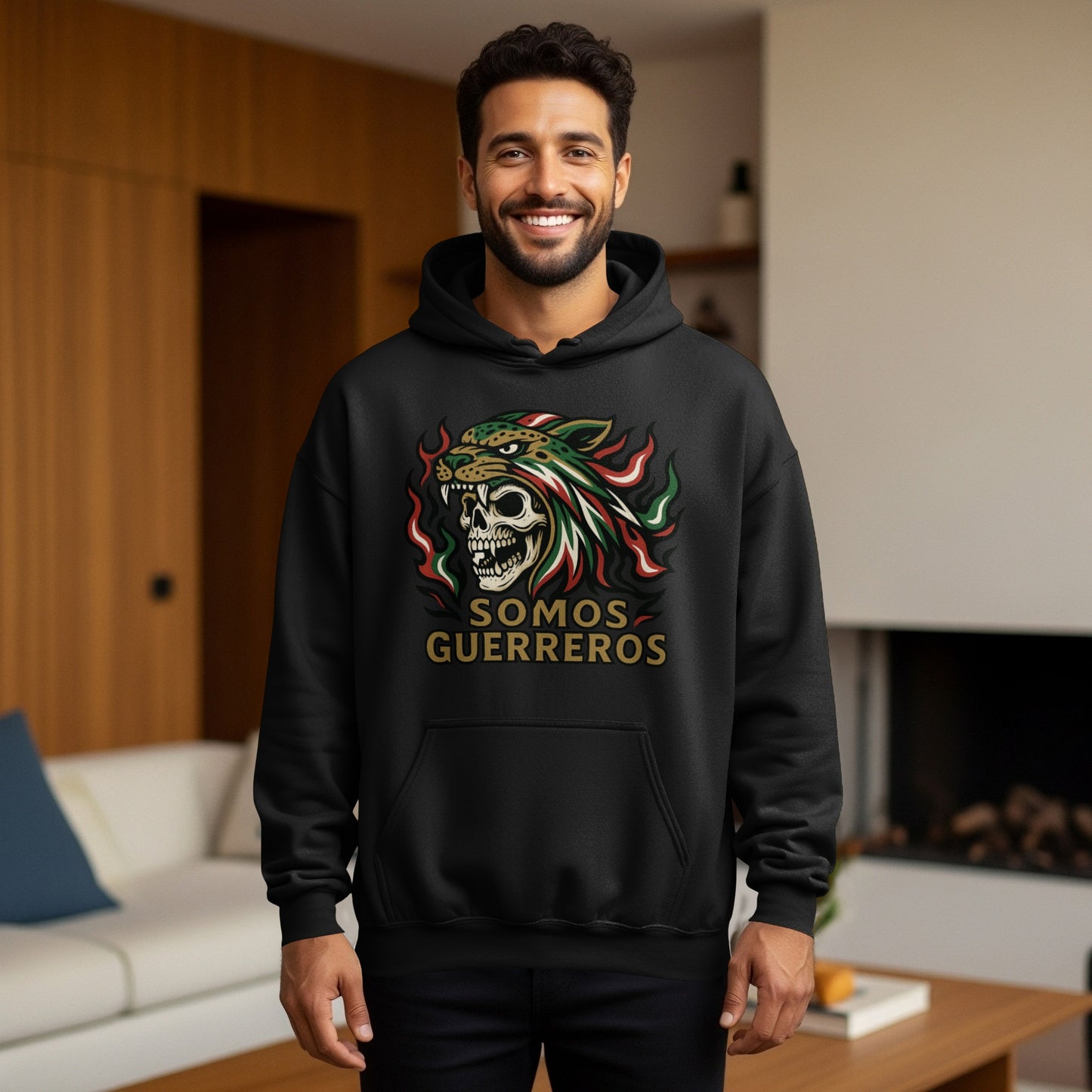 SOMOS GUERREROS Skull Hoodie for a Bold Statement
