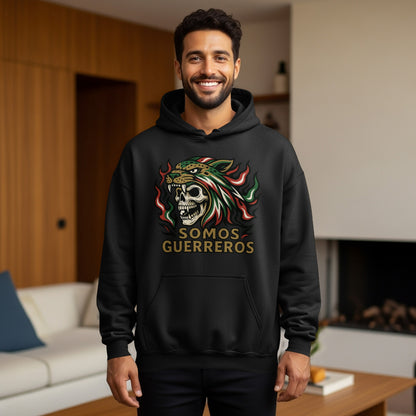 SOMOS GUERREROS Skull Hoodie for a Bold Statement