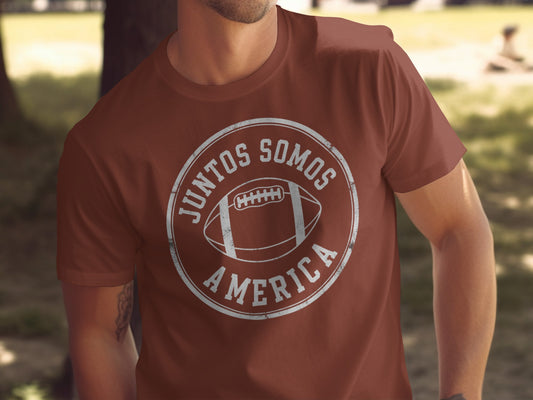 Juntos Somos America Graphic Football T-Shirt