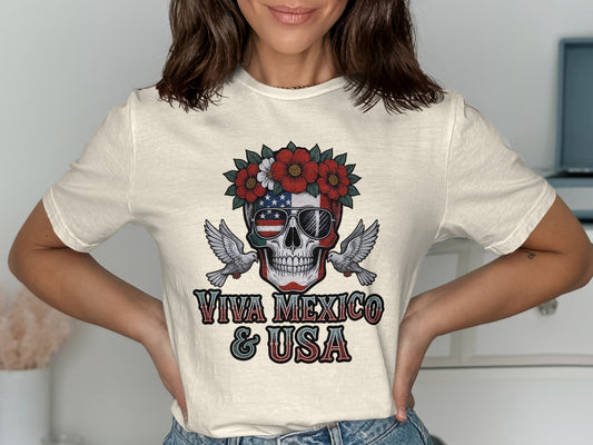 Viva Mexico & USA Skull Graphic T-shirt product type