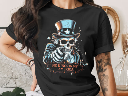 No Kings In My America Skeleton Graphic T-shirt product
