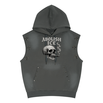 Unisex Vintage Wash Sun Fade Sleeveless Hoodie