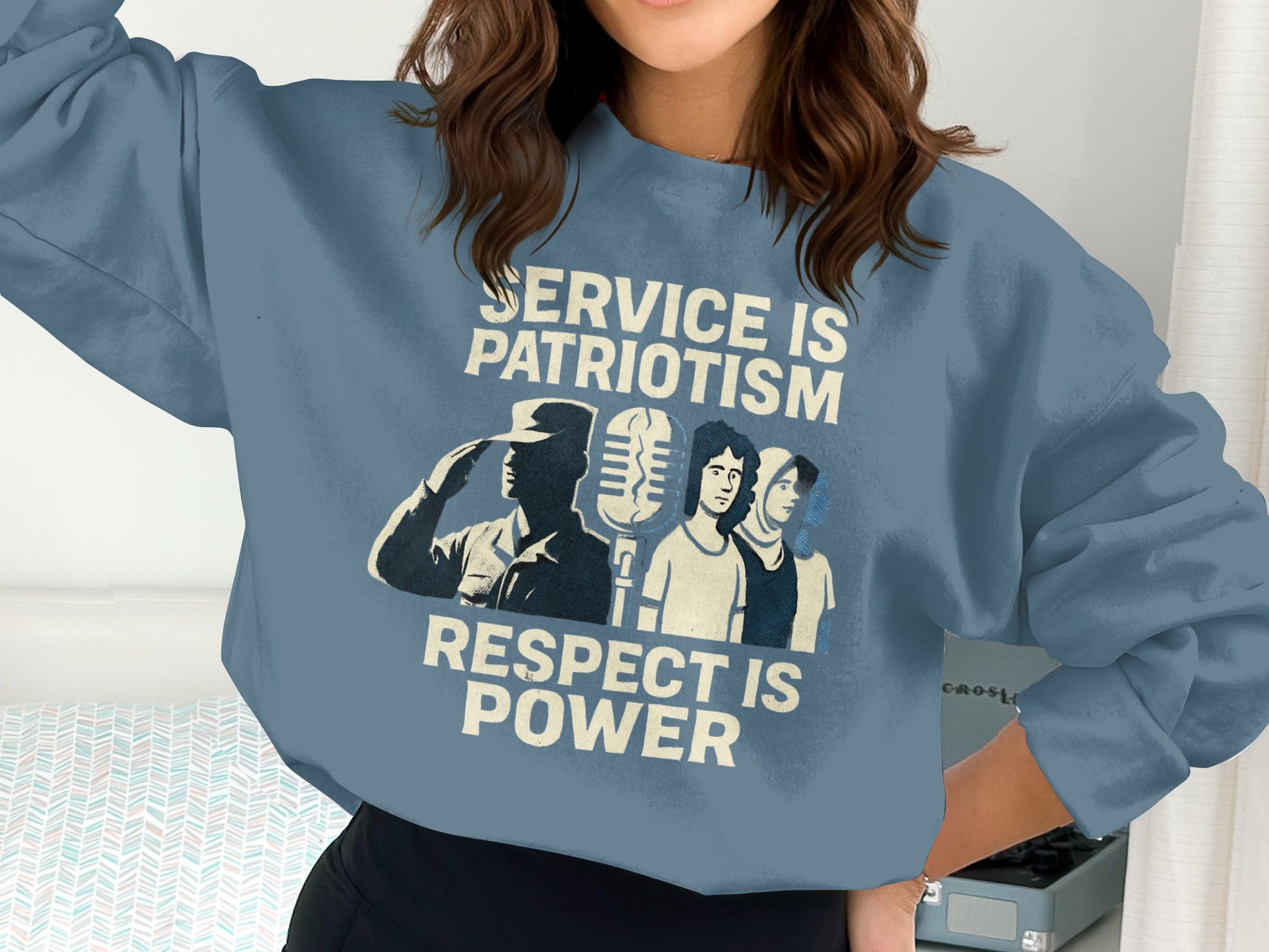 Service Is Patriotism Respect Is Power sweatshirt product