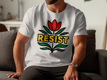 Bold Red Flower Resist Graphic Unisex T-Shirt product type