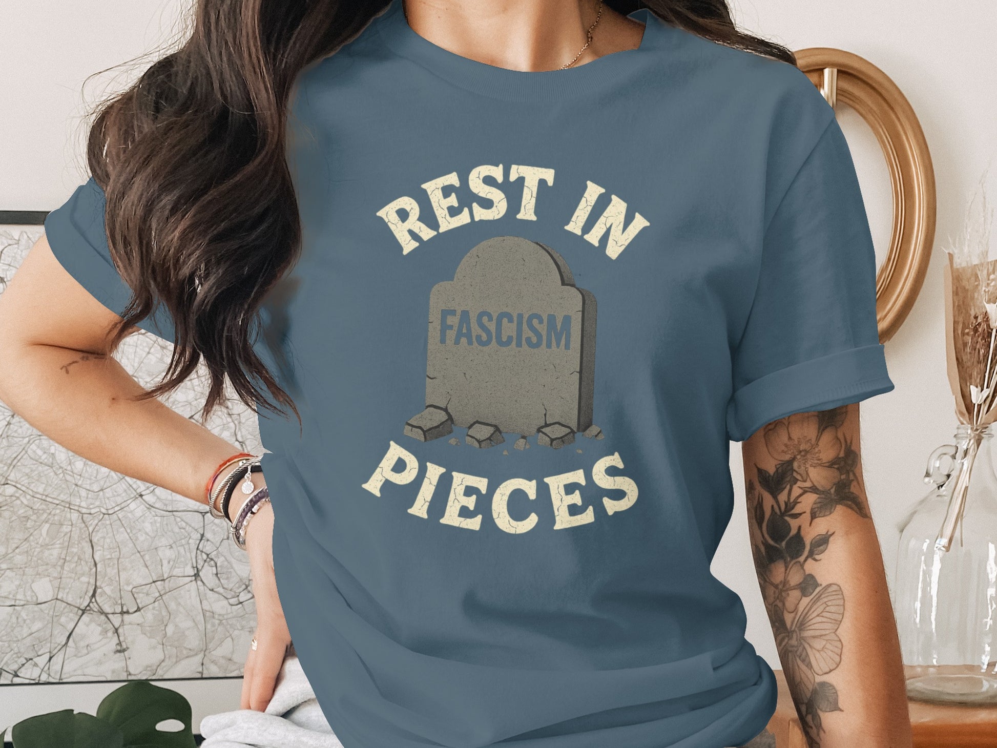 Rest in Pieces Anti Fascism Graphic T shirt product