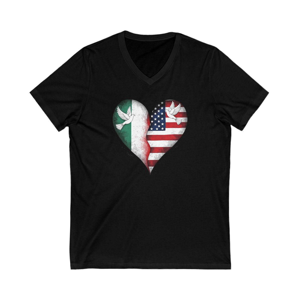 Heart Shape Flag Design V-Neck T-Shirt product type