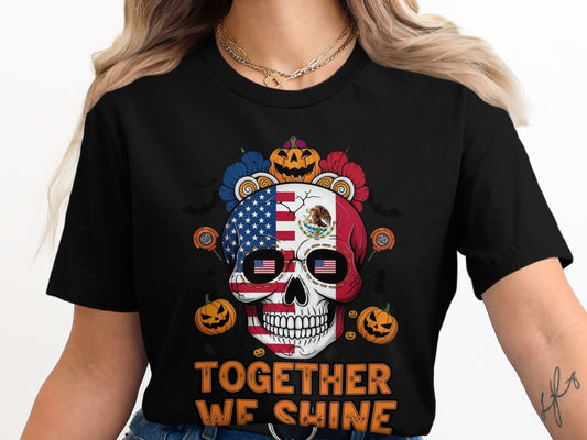 Patriotic Skull Halloween Together We Shine product type