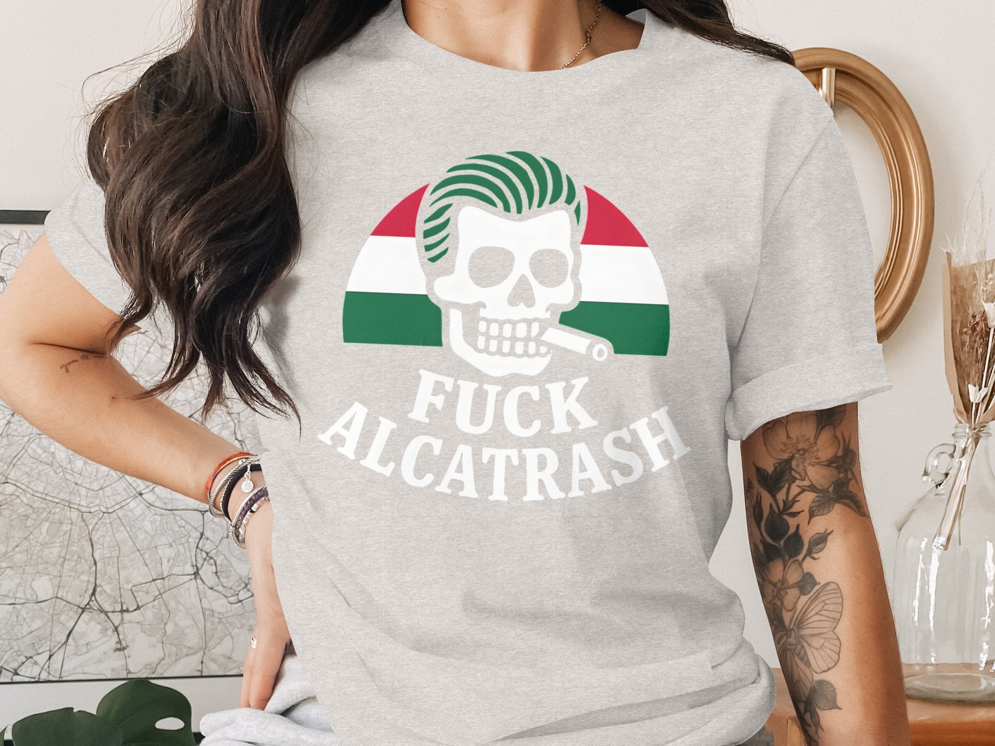 Edgy Graphic Tee with Bold Alcatrash Statement product