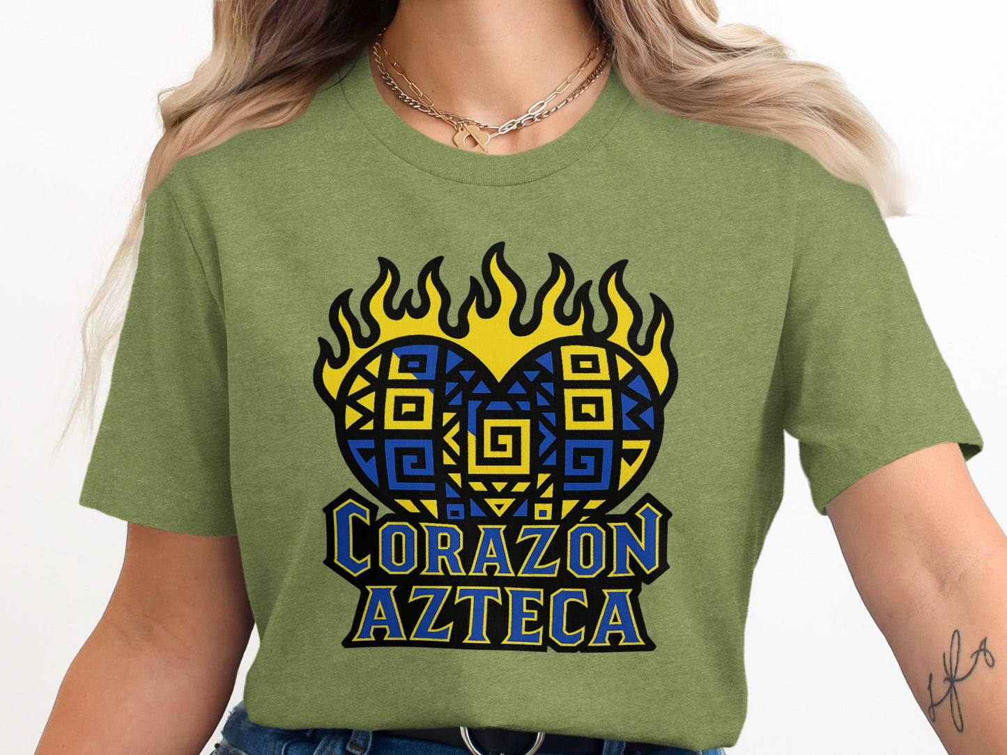 Corazón Azteca Design on Graphic T-Shirt product