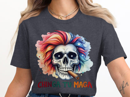 Chinga Tu Maga Skull Art Graphic T-Shirt product type