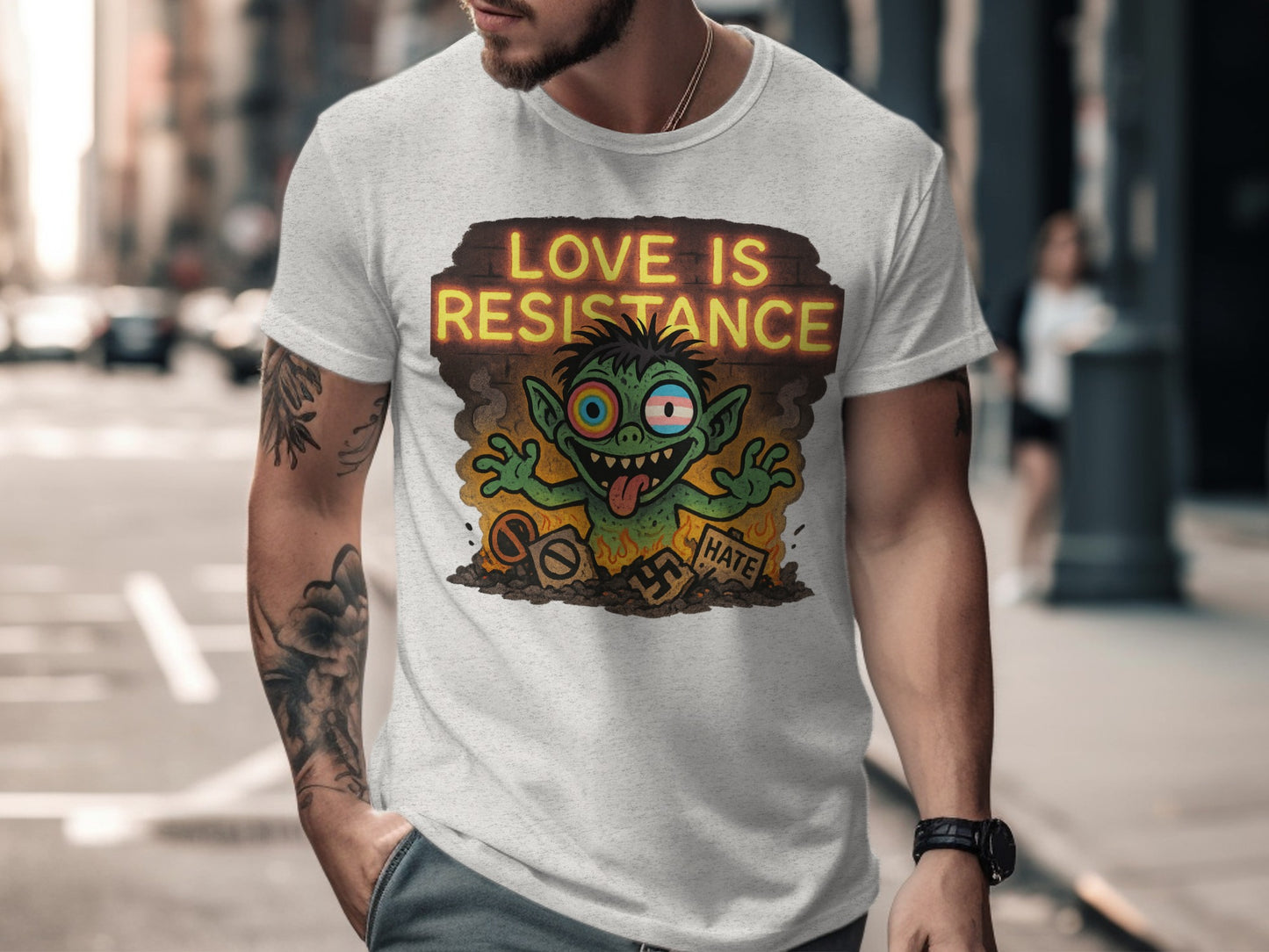 Love Is Resistance Graffiti Art Graphic T-Shirt