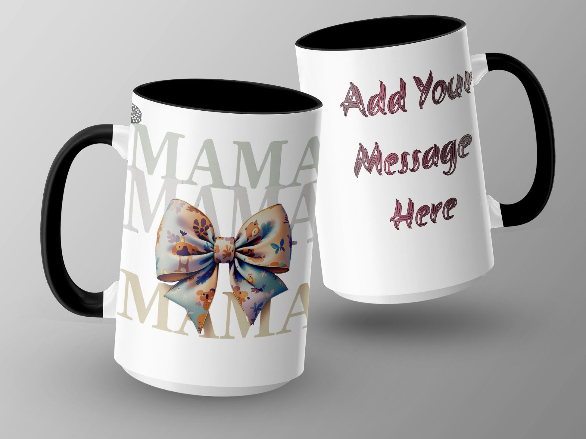 Customizable Mama Bow Design Message Mug product