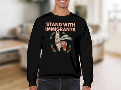 Stand With Immigrants Alpaca Design Sweater