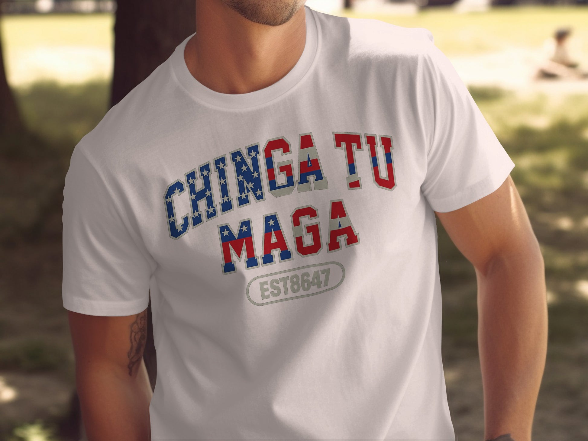 Chinga Tu Maga EST8647 Patriotic Graphic T-Shirt