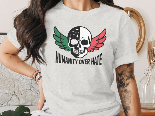 Humanity over Hate Skull Graphic T-shirt product