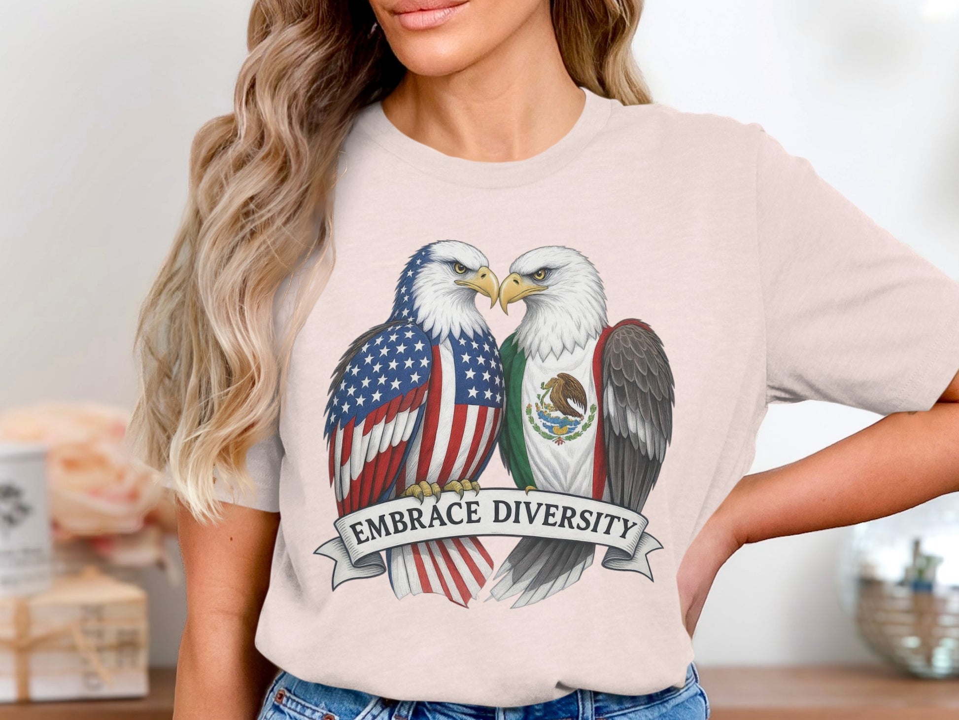 Embrace Diversity American Mexican Eagle T-Shirt product
