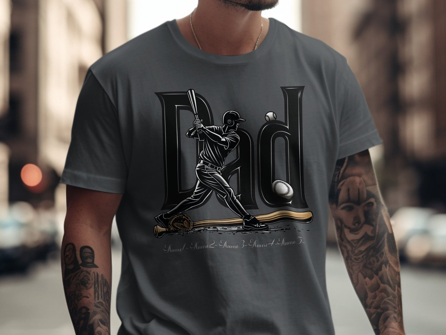 Baseball Player Swinging DAD Graphic Tee product type