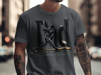 Baseball Player Swinging DAD Graphic Tee product type