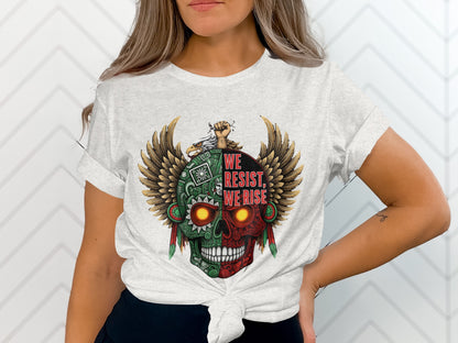 We Resist We Rise Winged Skull Graphic Tee product