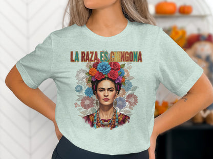 La Raza Es Chingona Graphic Tee for Art Lovers