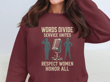 Words Divide Service Unites Respect Women Honor All product type