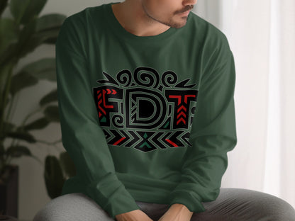 Unique Geometric Design FDT Graphic Long Sleeve Shirt