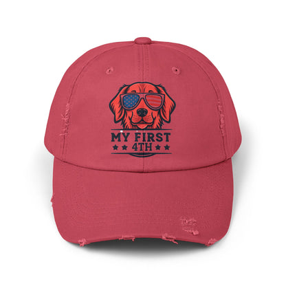 My First 4th Unisex Distressed Cap - Perfect for July 4th Celebrations
