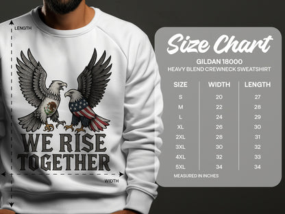 We Rise Together Heavy Blend Crewneck Sweatshirt