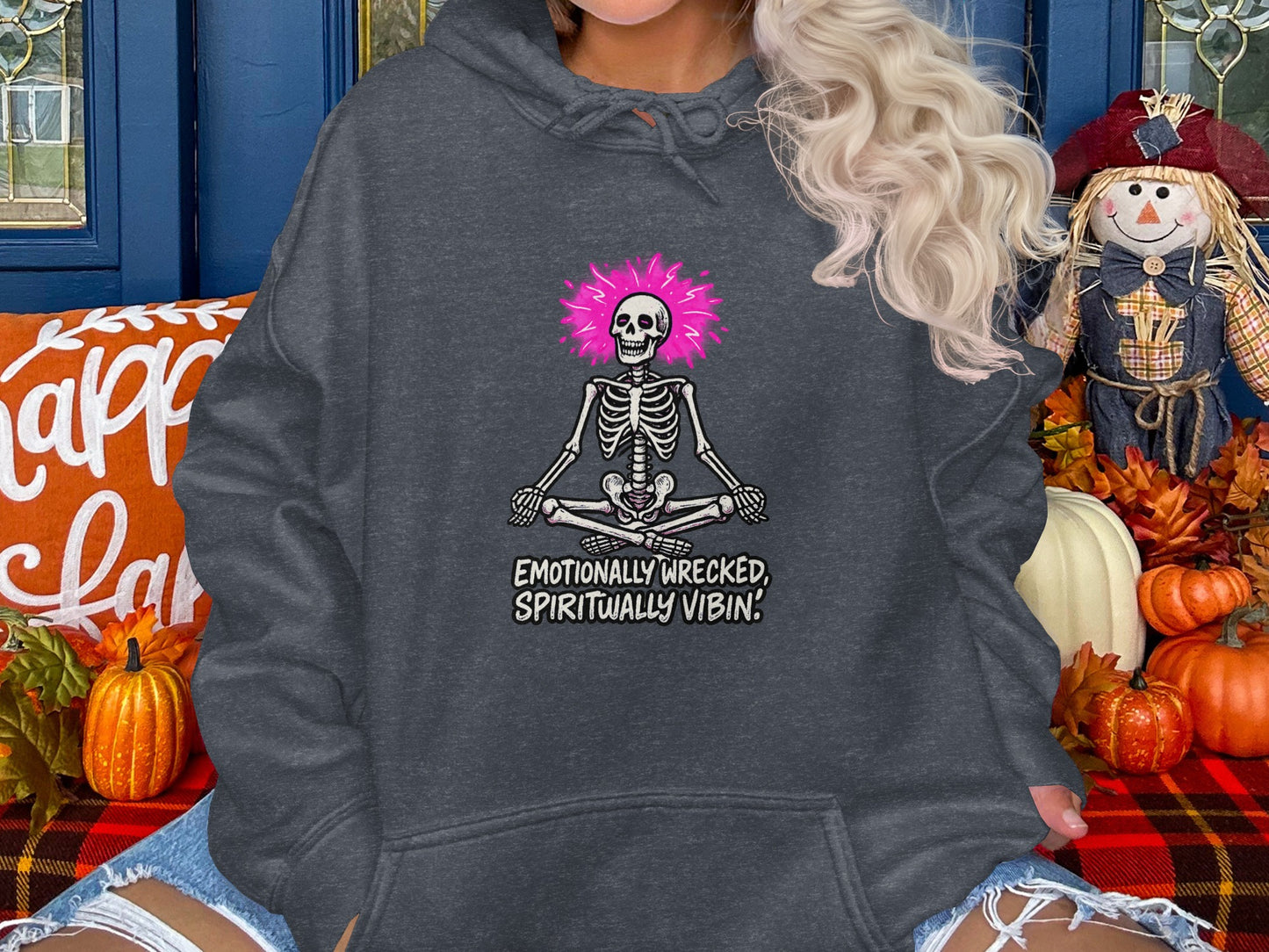 Emotionally Wrecked Spiritually Vibin' hoodie product type