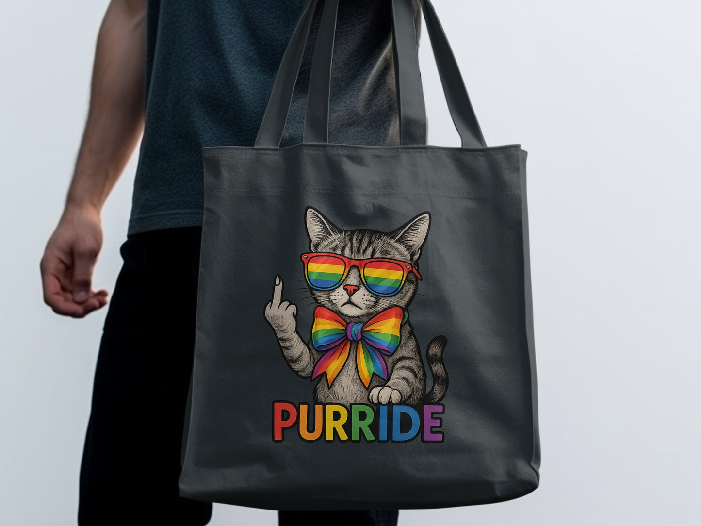 Rainbow Cat with Sunglasses Tote Bag Product