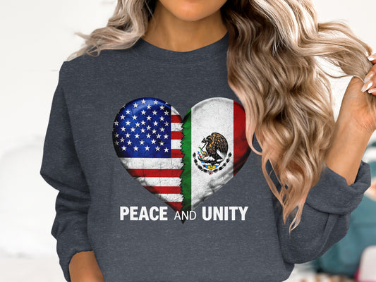Peace and Unity Heart Graphic Sweatshirt product type