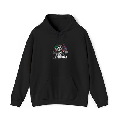 Fuck La Migra Embroidery Hoodie Anto Trump Hoodie Unisex Heavy Blend™ Hooded Sweatshirt