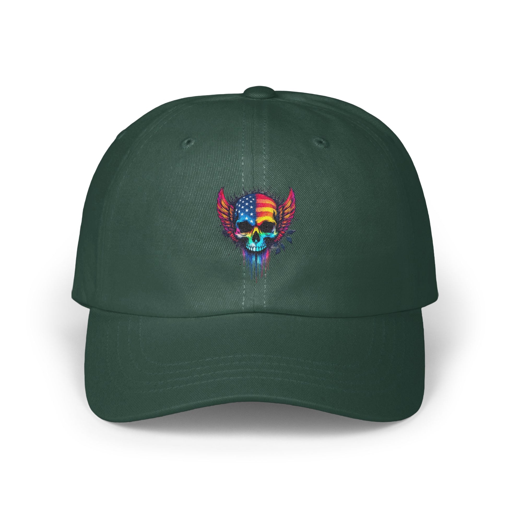 American Flag Winged Skull Embroidery Cap product