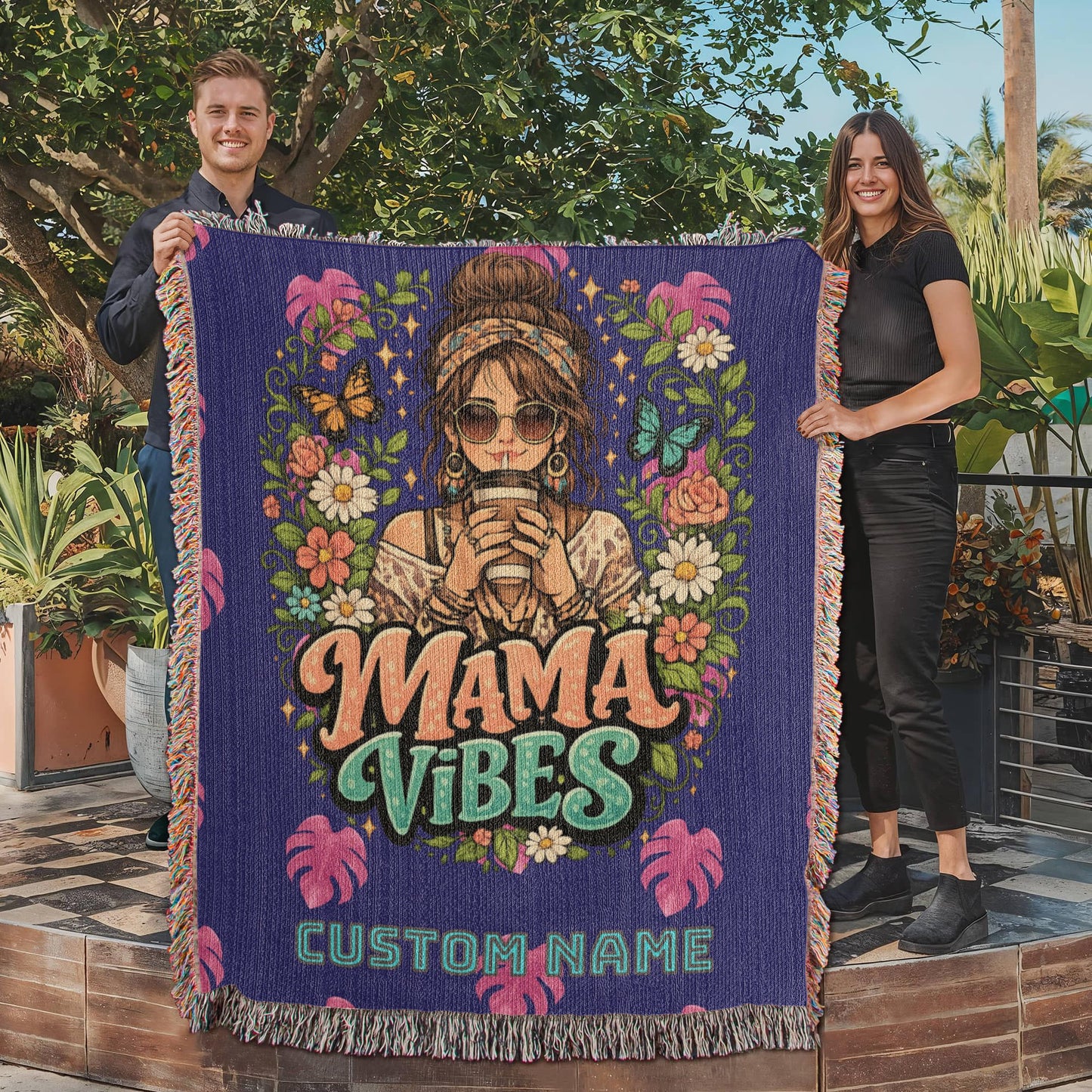 Custom Mother's blanket, add your personalization to Woven Blanket, amazing quality