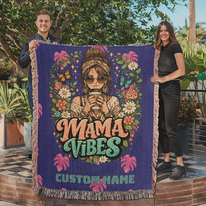 Custom Mother's blanket, add your personalization to Woven Blanket, amazing quality