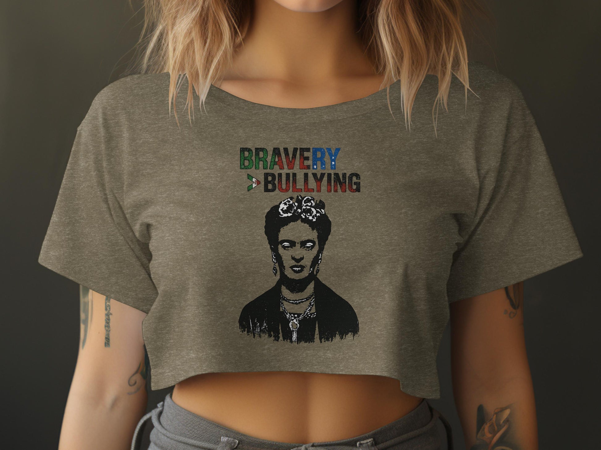 Bravery Over Bullying Graphic Cropped Top product type
