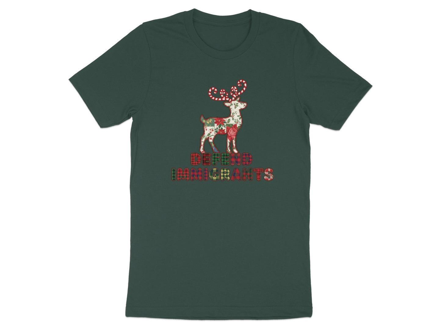 Defend Immigrants Festive Reindeer Graphic Shirt