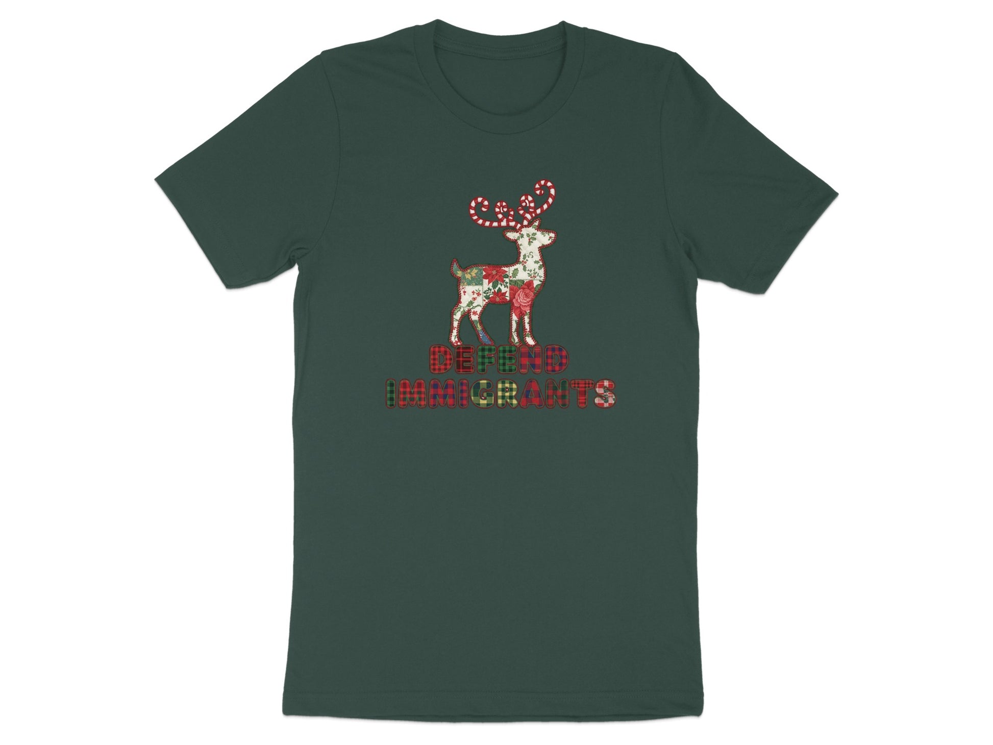 Defend Immigrants Festive Reindeer Graphic Shirt