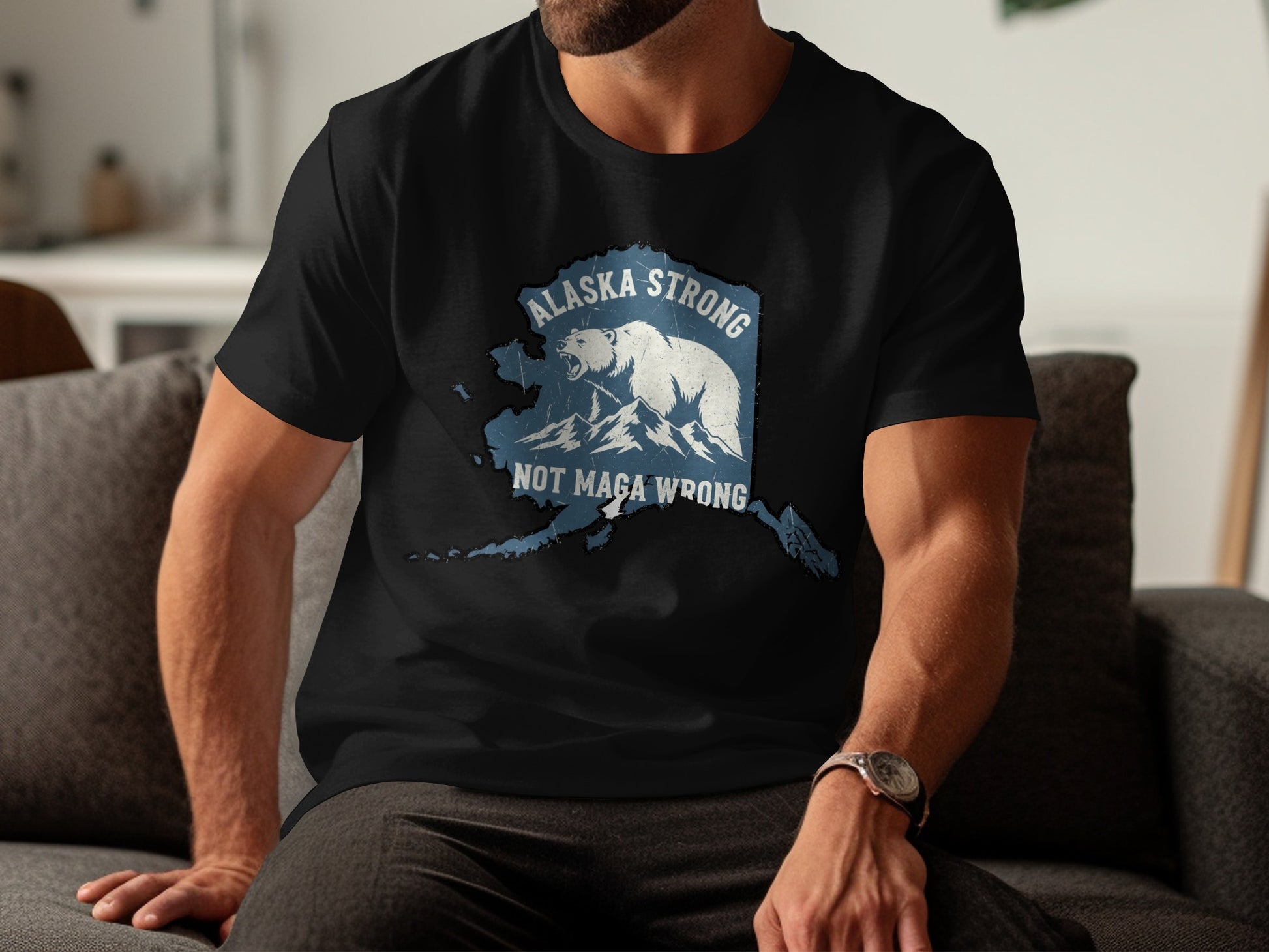 Alaska Strong Bear Design Casual T-Shirt product