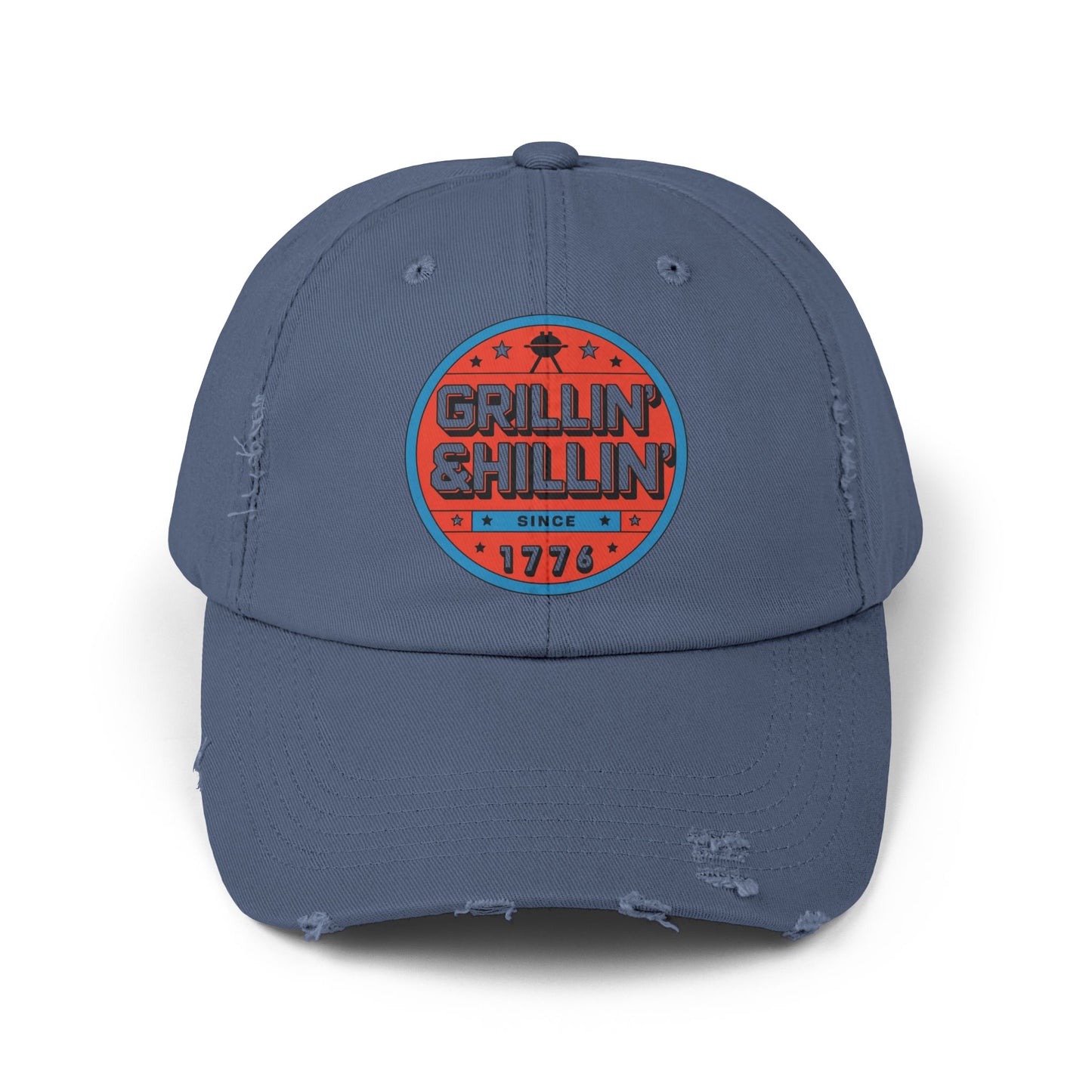Grillin' Shillin' Unisex Distressed Cap - Casual Outdoor Hat for BBQ Lovers