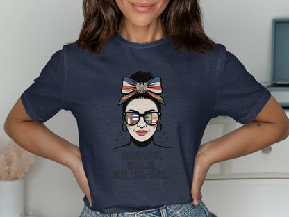 Brown Bold Bilingual Graphic Print T-shirt product