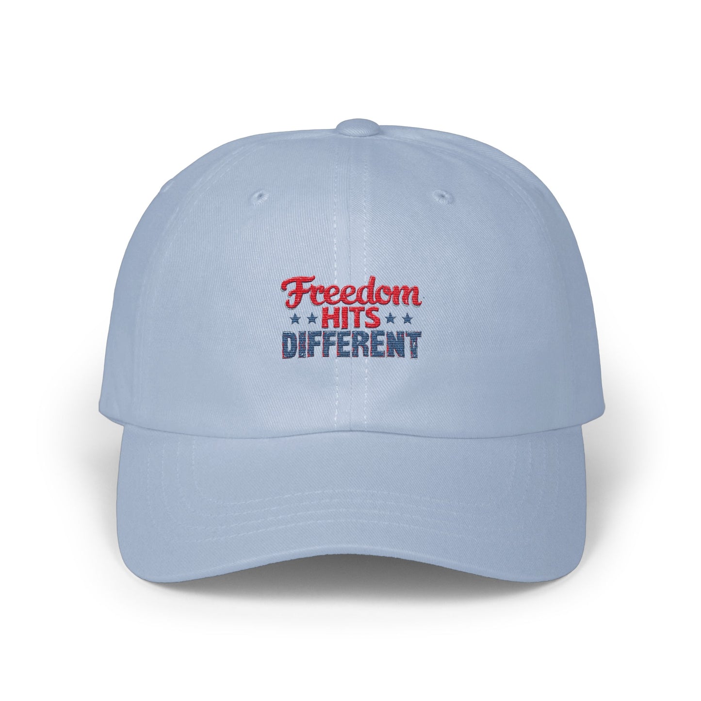 Freedom Hits Different Embroidered Baseball Cap product