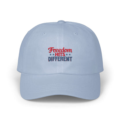 Freedom Hits Different Embroidered Baseball Cap product