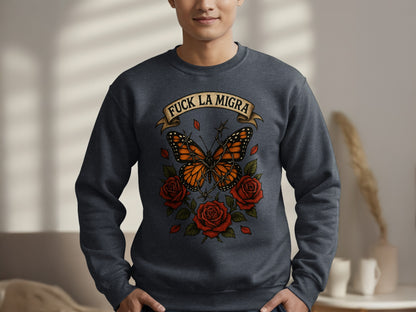 Fuck La Migra Butterfly and Roses Sweatshirt product type